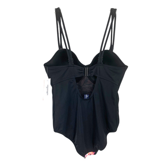 NWT Swimsuits For All Plus Sz 18 Floral Lattice One Piece Bathing Suit Underwire - Picture 8 of 8